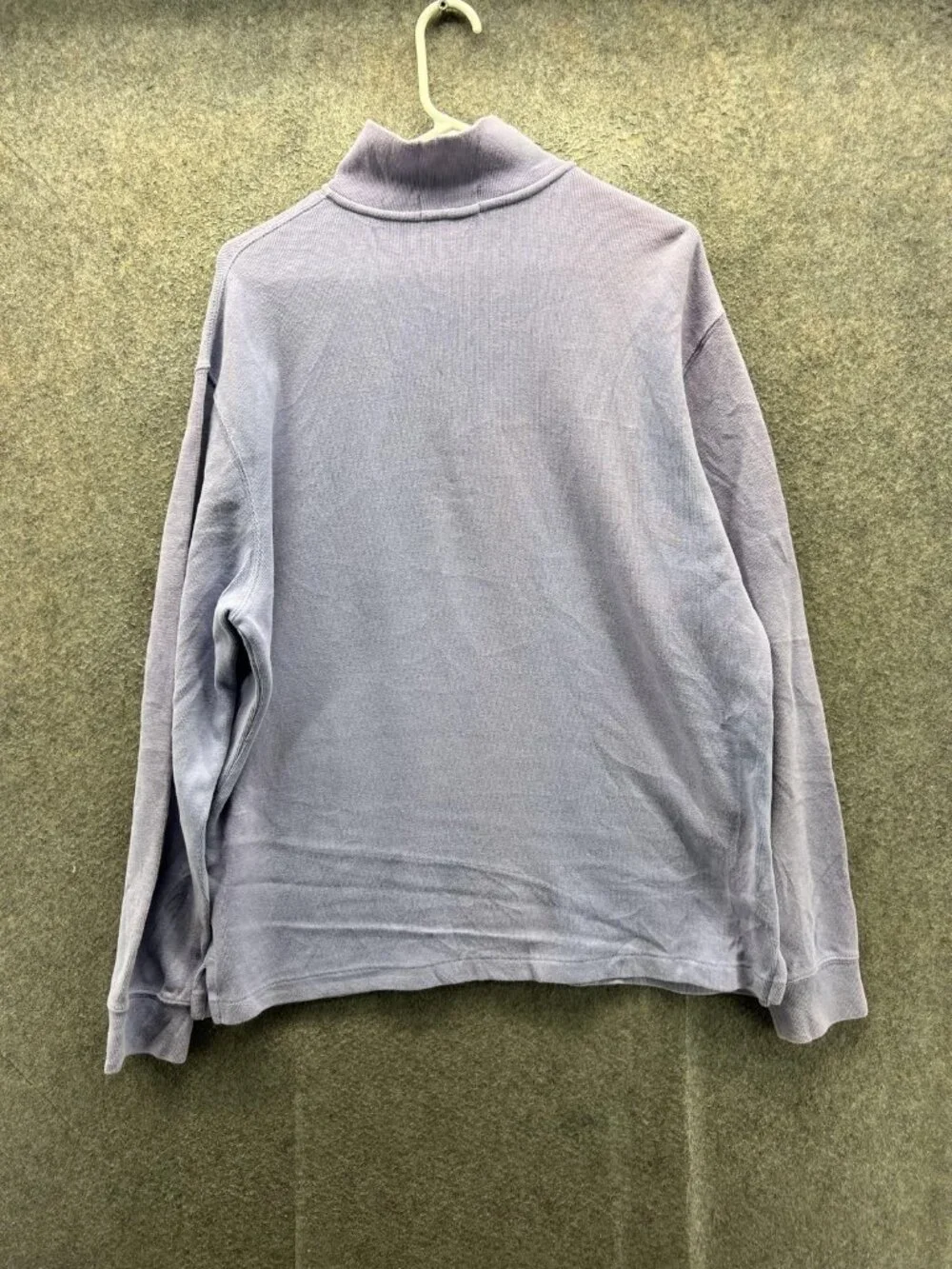 Polo Ralph Lauren Sweater Men Large Purple 1/4 Zip Mock Neck Knit Pullover Logo